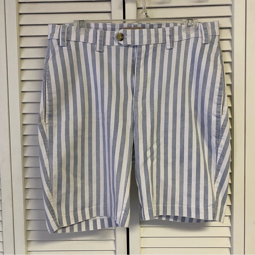 MINE Blue White Striped Shorts Size 32